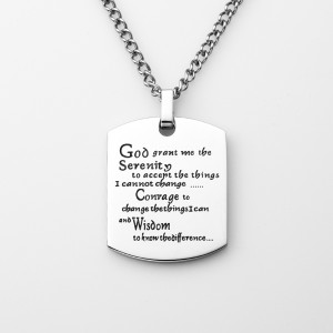 Stainless Steel Mens Womens Jewelry Military tag med ord Inspirational neaklace Dog mærker Pendant