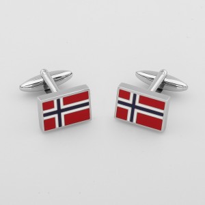 Mode smykker tilbehør Emalje manchetknapper Manchetknapper med norsk flag