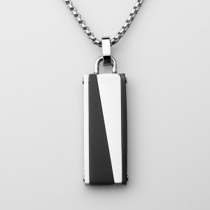 Mens Womens Jewelry Stainless Steel Pendant Two-tone Black Plated Neckline Chain
